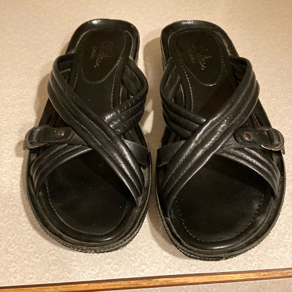 Cole Haan Air Layne slide, black metallic, size 7.5 women’s